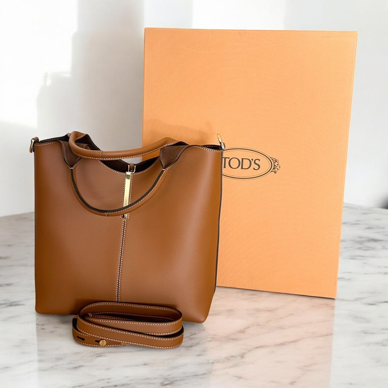 ＜TOD'S＞レザー ショッピング トート バッグ スモール